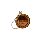 Among the Clouds Engraved Cherry Wood Keychain/Compass