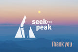 Seek the Peak Thank You Postcard