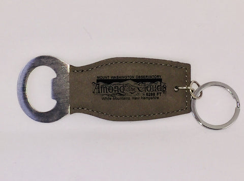 Bottle Opener, Metal and Faux Leather, Among The Clouds