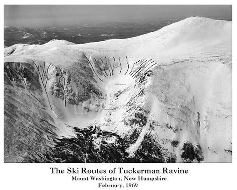 Poster, Ski Routes of Tuckerman Ravine